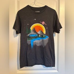 Graphic curbside outdoor mushroom van Gray T-Shirt